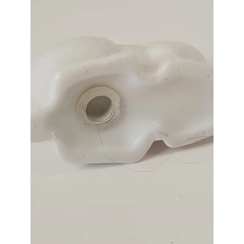 Vintage 1980s White Ceramic Bunny Rabbit Salt Pepper Shakers Crouching Easter 5